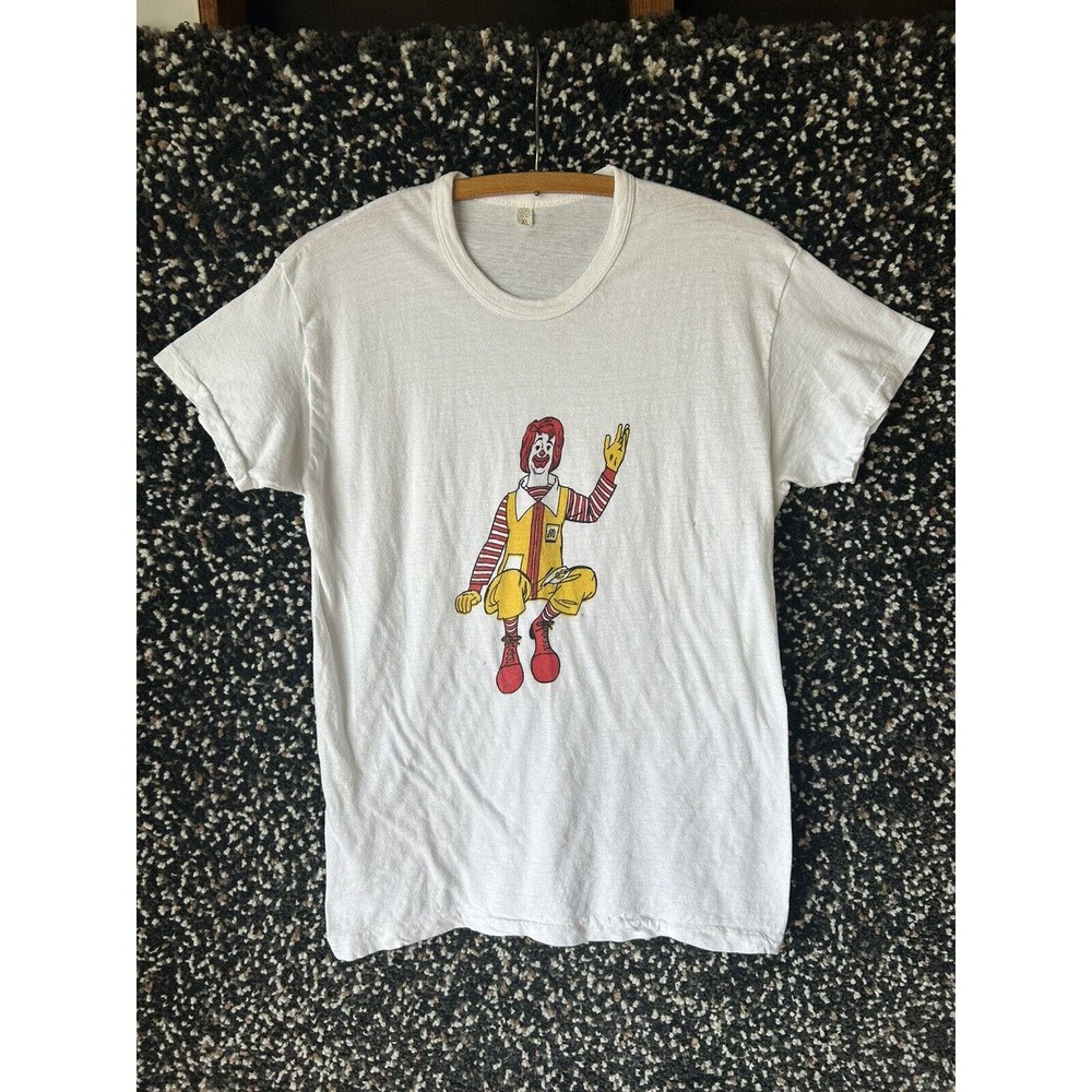 VINTAGE 70s McDonald's Shirt Single Stitch Ronald McDonald Ad One Of A Kind XL
